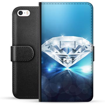 Husă portofel premium pentru iPhone 5/5S/SE - diamant