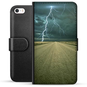 Husă portofel premium pentru iPhone 5/5S/SE - Storm