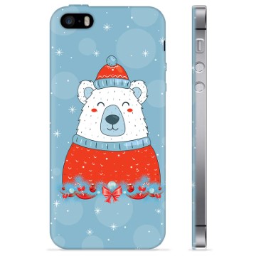 Husă TPU - iPhone 5/5S/SE - Urs Polar Crăciun