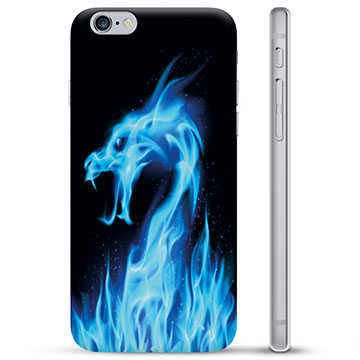 Husă TPU - iPhone 6 / 6S - Dragon din Foc Albastru