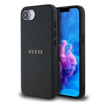 Husă Hybrid iPhone 16e Guess Grained Classic Logo - compatibil MagSafe - negru