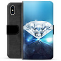 Husa portofel premium pentru iPhone X / iPhone XS - Diamond