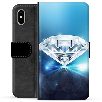 Husa portofel premium pentru iPhone X / iPhone XS - Diamond