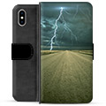 Husă portofel premium pentru iPhone X / iPhone XS - Storm