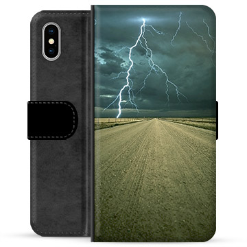 Husă portofel premium pentru iPhone X / iPhone XS - Storm