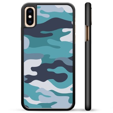 Capac Protecție - iPhone X, iPhone XS - Camuflaj Albastru