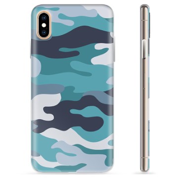 Husă TPU - iPhone XS Max - Camuflaj Albastru