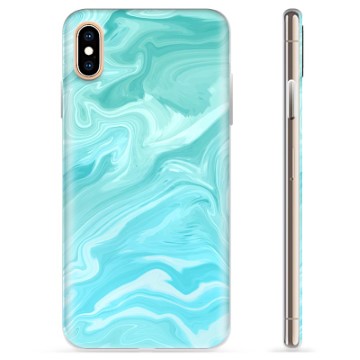 Husă TPU - iPhone X / iPhone XS - Marmură Albastră