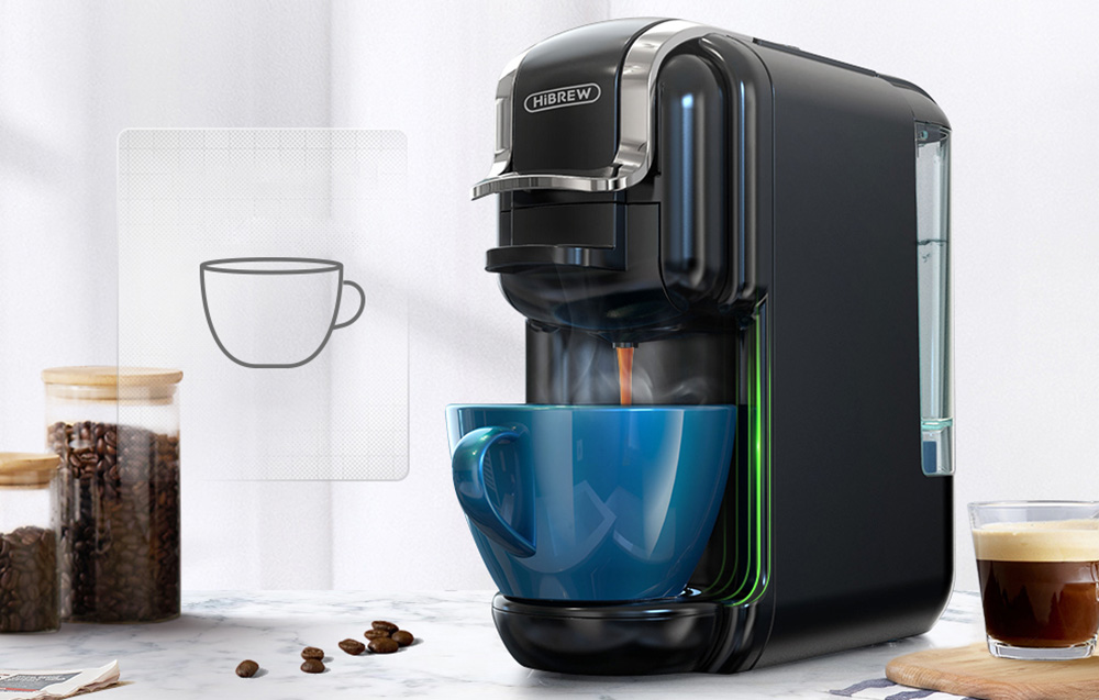 Aparat de cafea cu capsule HiBREW H2B 5 în 1 - negru